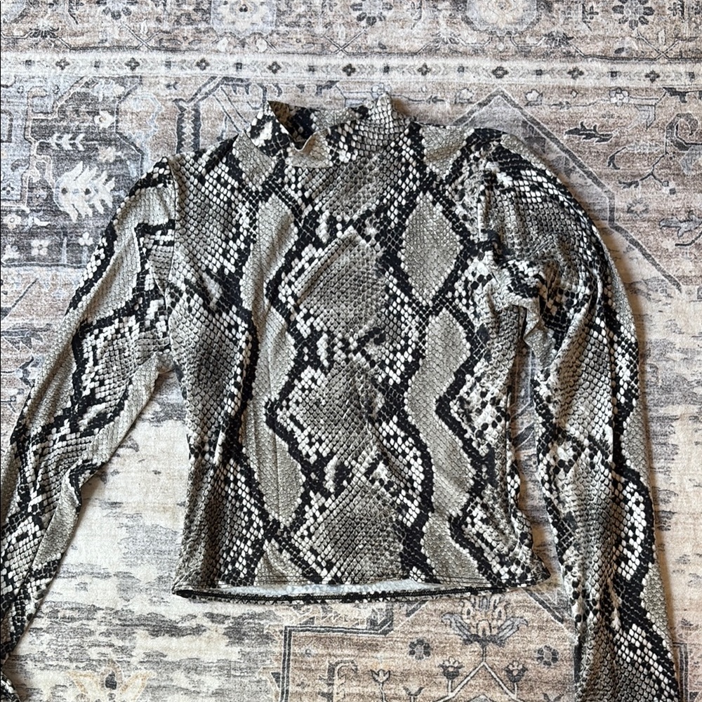 Olivia Rae Snakeskin Patterned Top